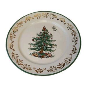 Spode Christmas Tree Gold 75th Anniversary Edition 12” Round Platter Macy's BOX